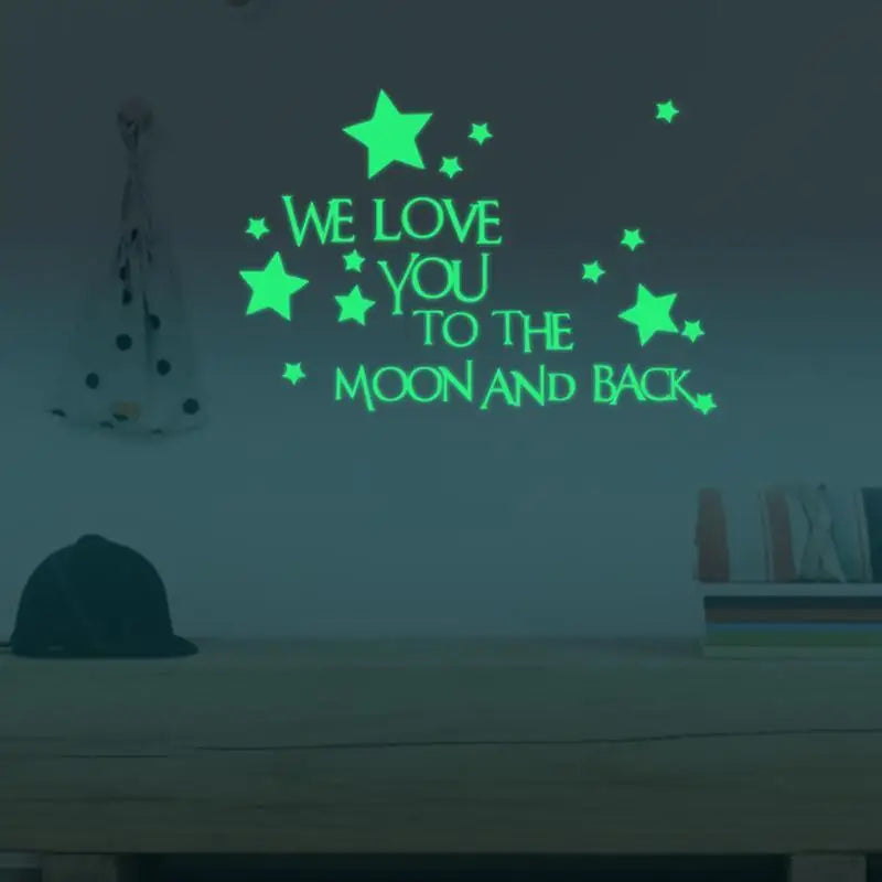 New Amazing Luminous Moon and Stars Wall Stickers for Kids Room Baby Nursery Home Decoration Wall Decals Glow