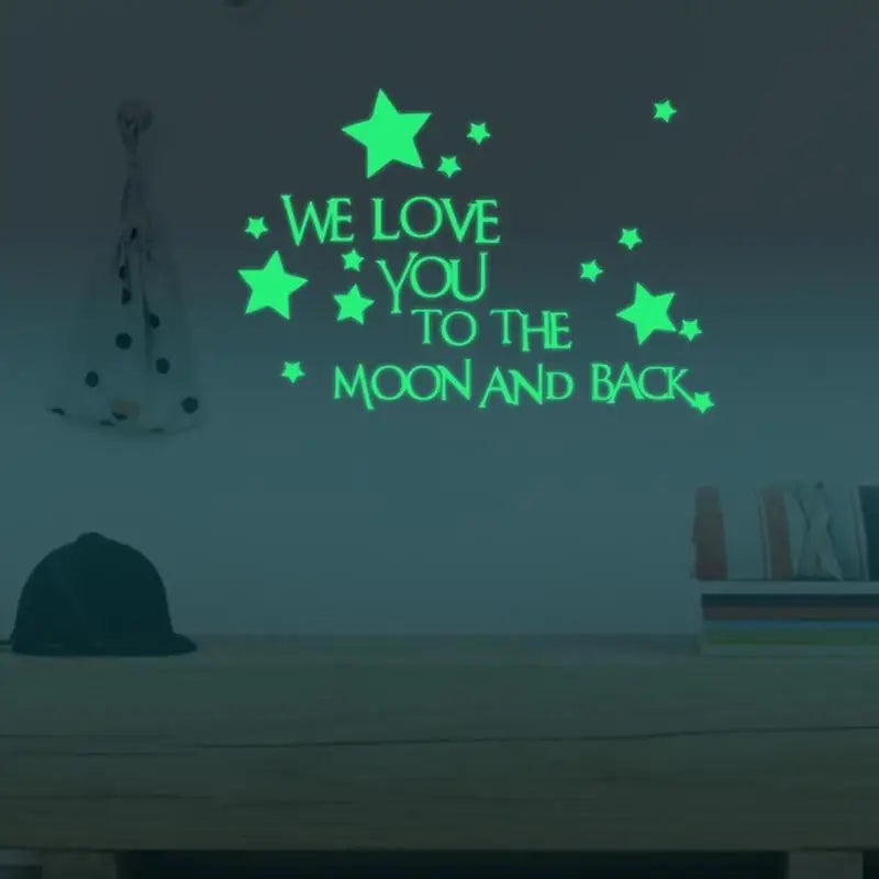 New Amazing Luminous Moon and Stars Wall Stickers for Kids Room Baby Nursery Home Decoration Wall Decals Glow