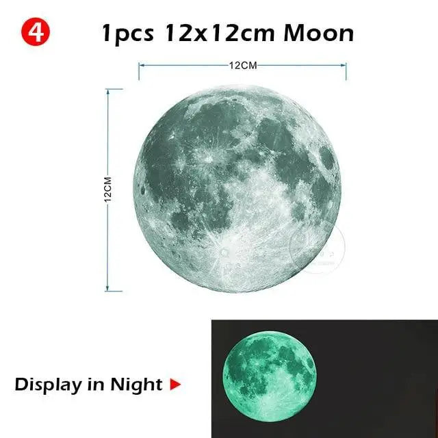 New Amazing Luminous Moon and Stars Wall Stickers for Kids Room Baby Nursery Home Decoration Wall Decals Glow