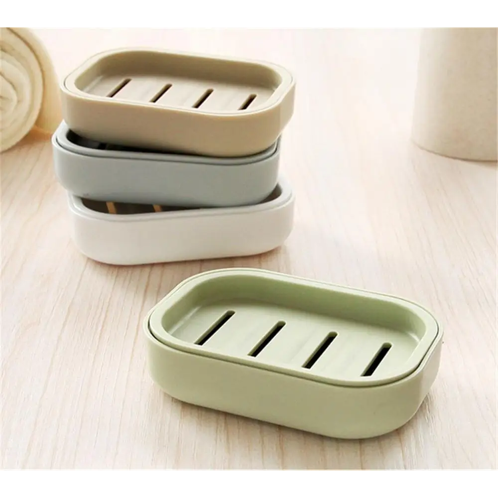 New Bathroom Dish Plate Case Home Shower Travel Hiking Holder Container Soap Box Plastic Soap Box Dispenser Soap Rack