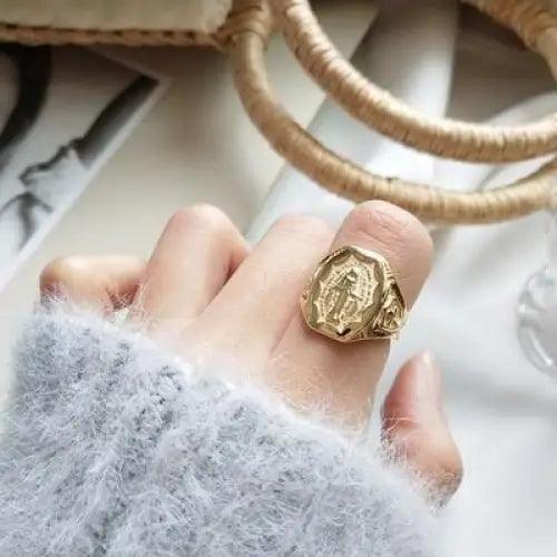 New Bohemian Style 925 Sterling Silver Vintage Design Wide Ring for Women - Aesthetic Luxurious Fine Jewelry for women