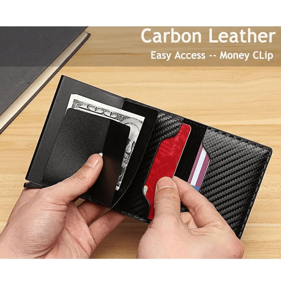 New Carbon Fiber Card Holder Wallets Luxury Men Brand Rfid Black Magic Trifold Leather Cool Slim Mini Wallet Small Money Bag Male Purses - Treko - carbon fiber wallet, card holder wallet, cool wallet, leather wallet, luxury wallet, man money bag, man purse, man wallet, men wallet, new wallet, rfid protection wallet, rfid wallet, wallet- Stevvex.com