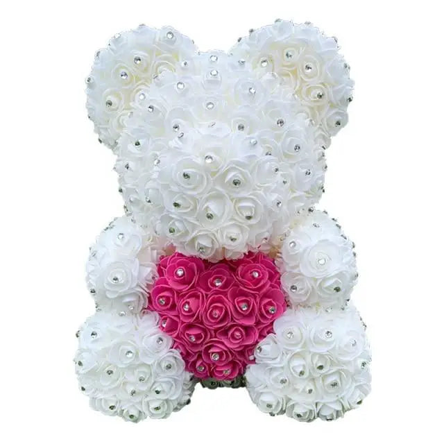 New Charming Diamond Rose Bears 40cm Artificial Flower Teddy Bears For Valentins’s Day Mother’s Day Birthday Gifts