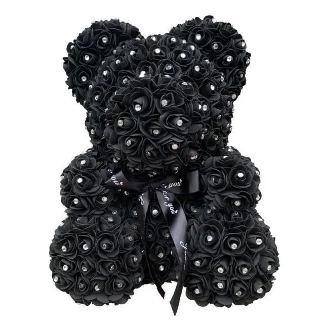 New Charming Diamond Rose Bears 40cm Artificial Flower Teddy Bears For Valentins’s Day Mother’s Day Birthday Gifts