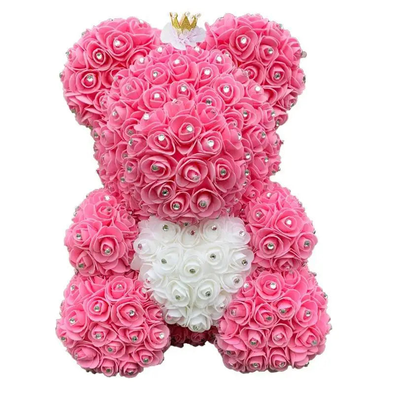 New Charming Diamond Rose Bears 40cm Artificial Flower Teddy Bears For Valentins’s Day Mother’s Day Birthday Gifts