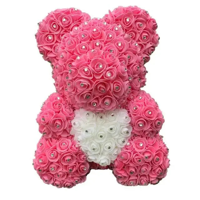 New Charming Diamond Rose Bears 40cm Artificial Flower Teddy Bears For Valentins’s Day Mother’s Day Birthday Gifts