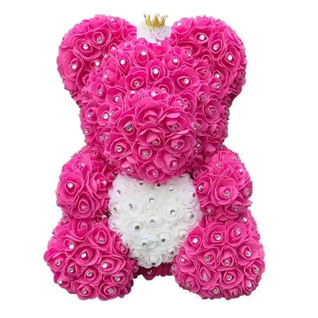 New Charming Diamond Rose Bears 40cm Artificial Flower Teddy Bears For Valentins’s Day Mother’s Day Birthday Gifts