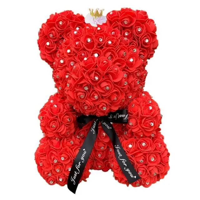 New Charming Diamond Rose Bears 40cm Artificial Flower Teddy Bears For Valentins’s Day Mother’s Day Birthday Gifts