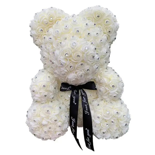 New Charming Diamond Rose Bears 40cm Artificial Flower Teddy Bears For Valentins’s Day Mother’s Day Birthday Gifts