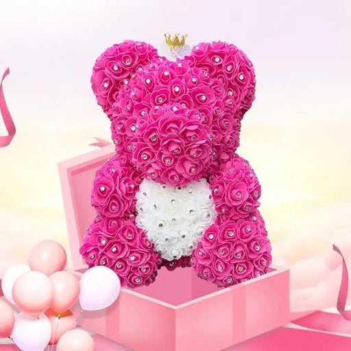 New Charming Diamond Rose Bears 40cm Artificial Flower Teddy Bears For Valentins’s Day Mother’s Day Birthday Gifts