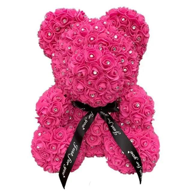 New Charming Diamond Rose Bears 40cm Artificial Flower Teddy Bears For Valentins’s Day Mother’s Day Birthday Gifts