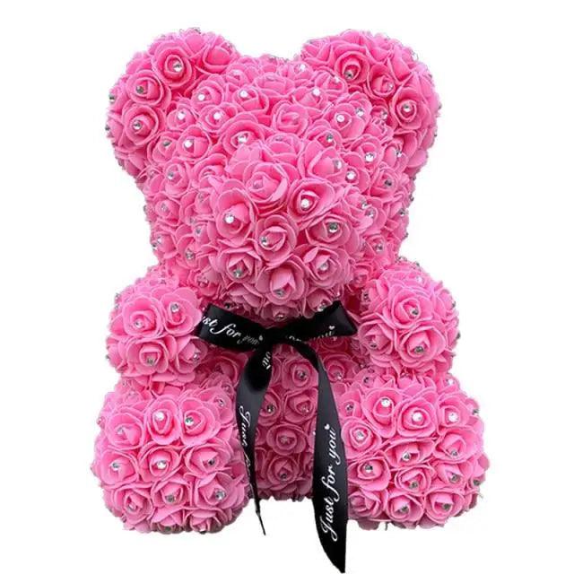 New Charming Diamond Rose Bears 40cm Artificial Flower Teddy Bears For Valentins’s Day Mother’s Day Birthday Gifts