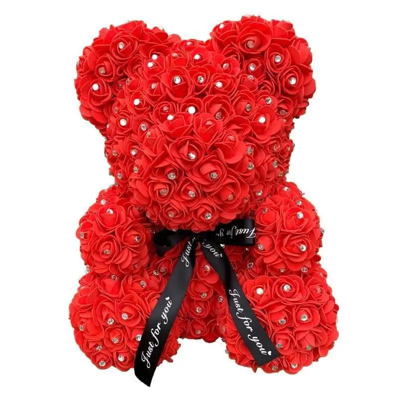 New Charming Diamond Rose Bears 40cm Artificial Flower Teddy Bears For Valentins’s Day Mother’s Day Birthday Gifts