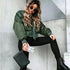 New Classic Design Autumn Winter Green Short Jackets Women Fashionable Long Sleeve Zipper Bomber Jacket Outwear