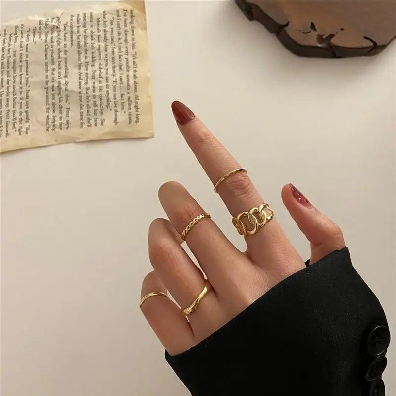 New Contemporary Gold Adjustable Butterfly Ring Set For Women And Girl Fashionable Female Party Jewelry - ALLURELATION - 571, Antique Jewelry, contemporary gold ring, elegance rings, elegance rings set, elegant jewelry, fashionable jewelry, fashionable rings set, gift rings, Jewelry, modern ring style, party jewelry, party rings, rings, rings for girls, rings for ladies, stylish ring, trendy jewelry, trendy rings, vintage jewelry, vintage style rings - Stevvex.com