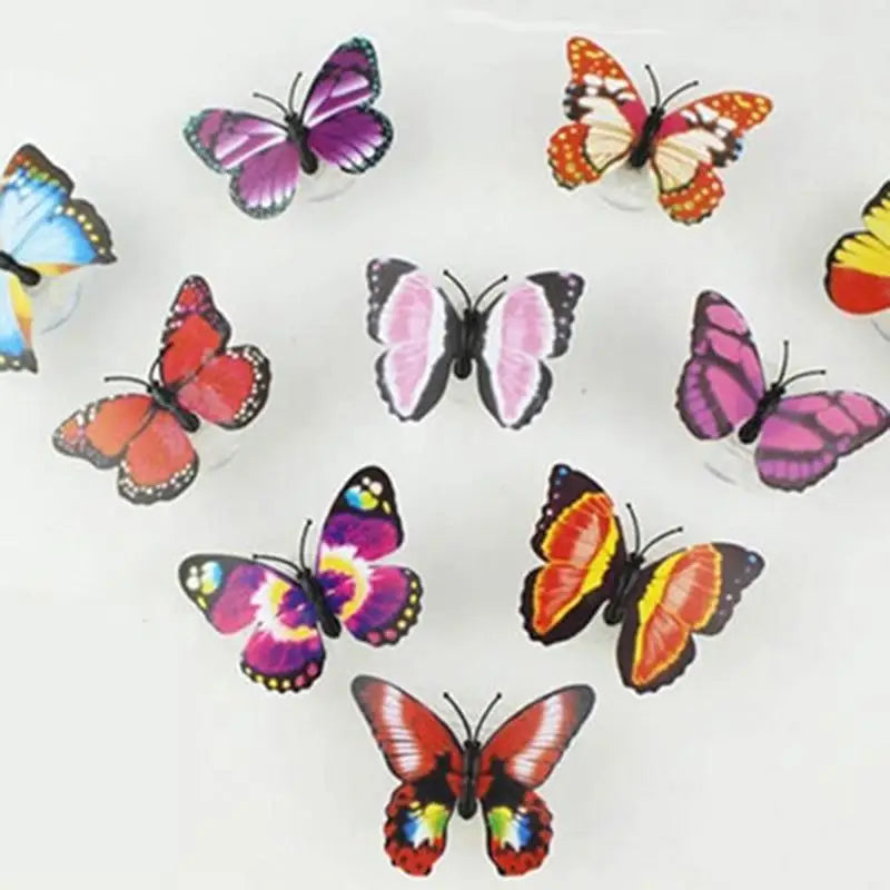 New Dazzling Colorful Luminous Butterfly LED Night Light Wedding Decorative Lamp Stickers Children Small Gifts TOYS