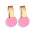 New Dazzling Small Disk Colourful Earrings For Women And Girls Acrylic Geometric Red Dangle Fashionable Unique Design