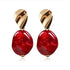 New Dazzling Small Disk Colourful Earrings For Women And Girls Acrylic Geometric Red Dangle Fashionable Unique Design