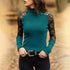 New Dazzling Spring and Autumn Women’s Knitted Turtleneck Sweater Casual Soft O - neck Jumper Fashion Slim Lace