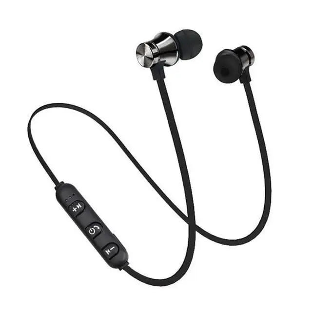 New Design Magnetic Wireless Bluetooth Earphone Music Neckband Sports Earphones For Running & Workout - Black