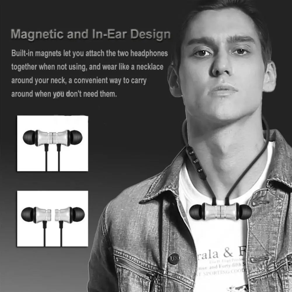 New Design Magnetic Wireless Bluetooth Earphone Music Neckband Sports Earphones For Running & Workout - STIL8756IKUYU