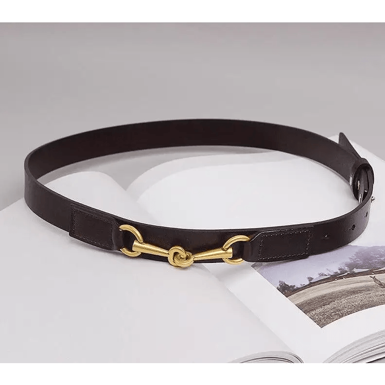 New Design Simple Black Plain Leather Belt For Women Classic Thin Skinny Waistbands Casual Women Dress Belts