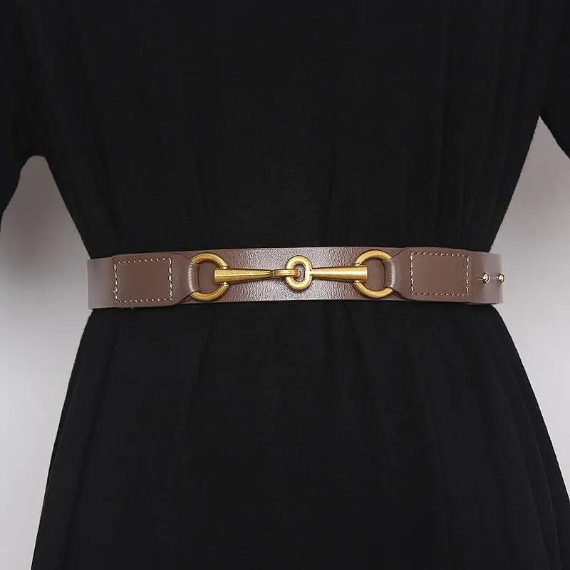 New Design Simple Black Plain Leather Belt For Women Classic Thin Skinny Waistbands Casual Women Dress Belts