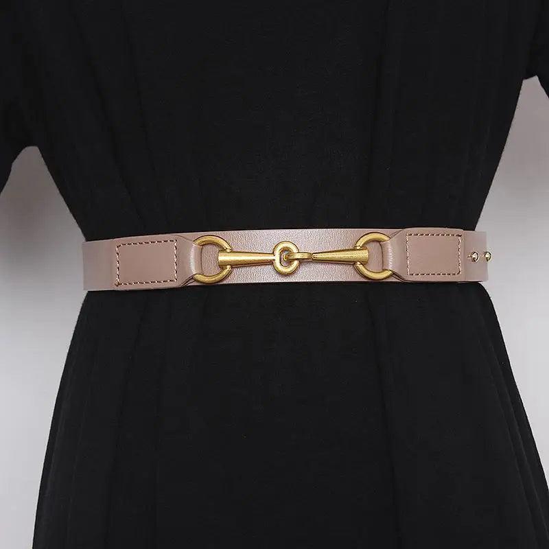 New Design Simple Black Plain Leather Belt For Women Classic Thin Skinny Waistbands Casual Women Dress Belts