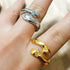 New Double Hand Rings Stylish Open Hug Romantic Lover Ring For Men Women And Girl Gold Wedding Rings Adjustable Sweet