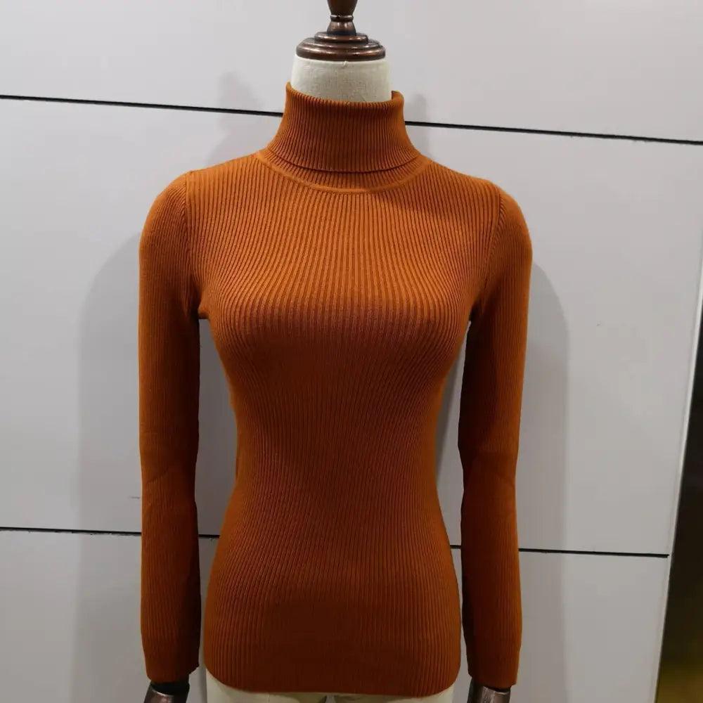 New Elegance Autumn/Winter Knitted Jumper Tops Turtleneck Pullovers Casual Sweaters Women Shirt Long Sleeve Tight