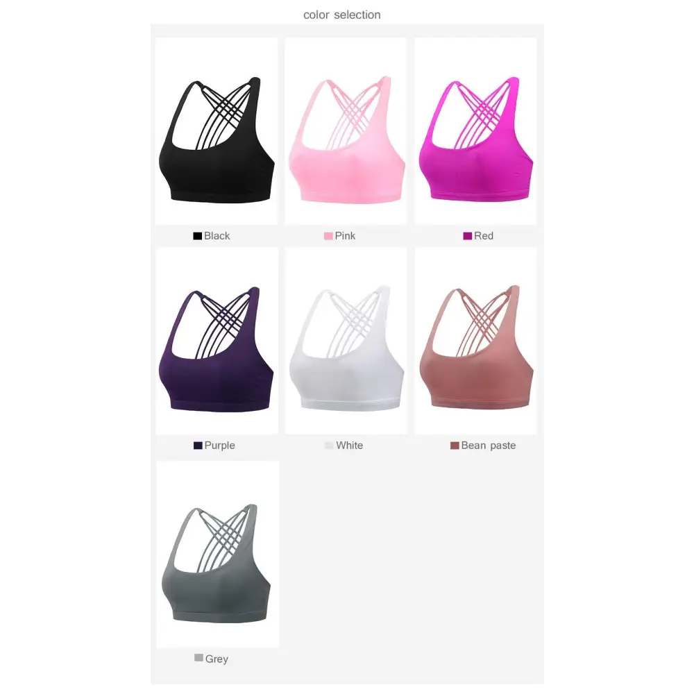 New Elegance Fitness Sports Bra for Women Push Up Wirefree Padded Crisscross Strappy Running Gym Training Workout Yoga