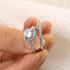 New Elegance Silver Couple Cubic Zirconia Set Ring Luxury Bridal Wedding And Engagement Fine Jewelry - ALU57391YVR