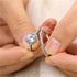 New Elegance Silver Couple Cubic Zirconia Set Ring Luxury Bridal Wedding And Engagement Fine Jewelry - ALU57391YVR