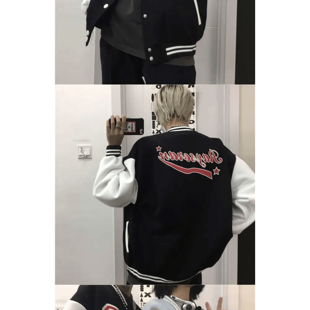 New Elegance Spring Autumn Coat Baseball Bomber Jacket Loose Letter R Men Women Couples Tops Plus Size Jackets