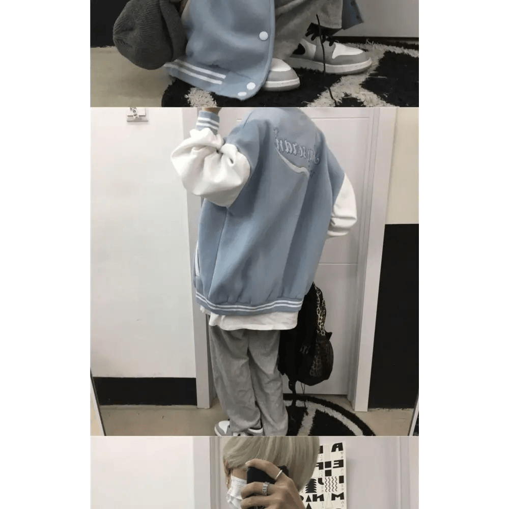 New Elegance Spring Autumn Coat Baseball Bomber Jacket Loose Letter R Men Women Couples Tops Plus Size Jackets