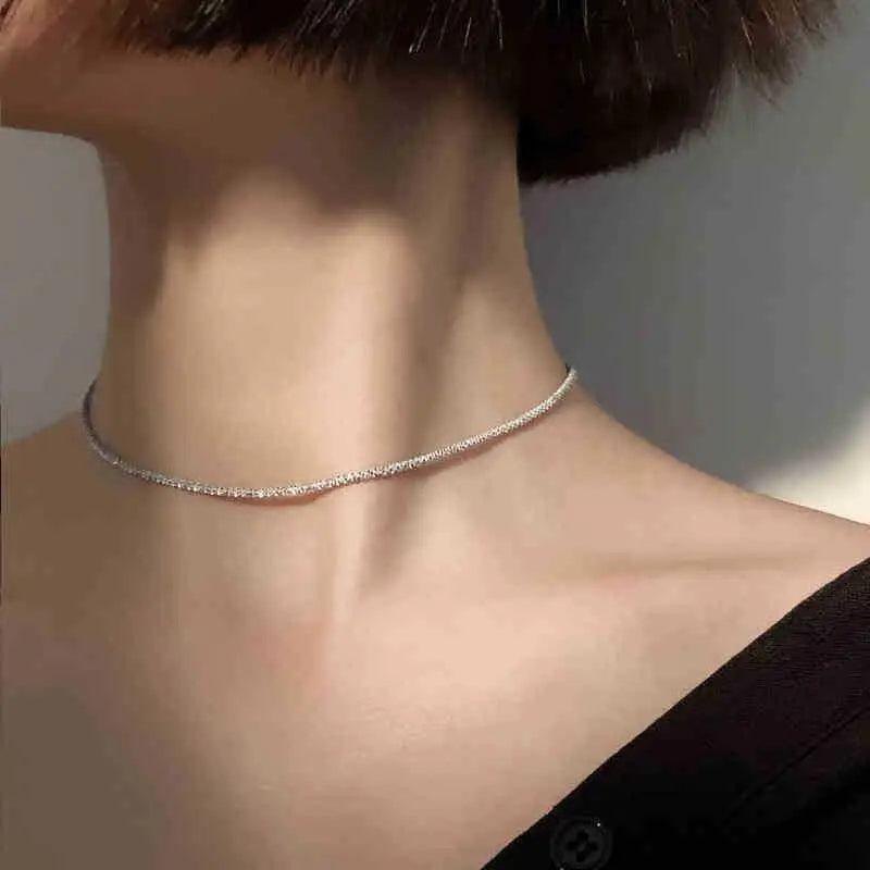 New Elegant 925 Sterling Silver Chain Choker Necklace Jewelry for women - Fashion Jewelry for women - ALLURELATION - 2021 Trending rings, 571, 572, 580, aesthetic jewelry, Birthday gift for Girlfriend, Birthday gift for wife, Choker Necklace, christmas gifts, cute Fashion jewelry, Elegant Jewelry, Elegant Necklaces, fashion jewelry, Jewelry, Necklace, Necklaces for women, Trending jewelry, trending necklaces, women Necklaces, womens jewelry - Stevvex.com