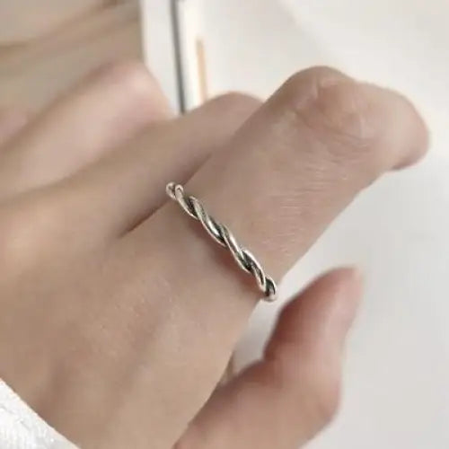 New Elegant 925 sterling silver Twisting line Simple Fashion rings for women - Fashion Vintage rings for women - ALLURELATION - 2021 Trending rings, 571, Aesthetic rings for women, Elegant rings, engagement rings, fashion rings, Fashion wedding rings, rings for women, Simple rings, Stylish rings - Stevvex.com