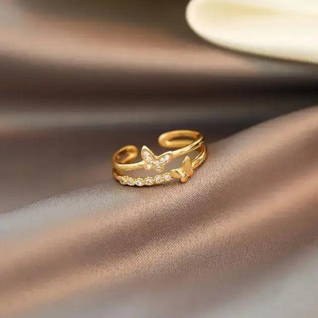 New Elegant Stainless Steel Rings For Women And Girls - Unique Design Female Engagement And Wedding Rings - ALU01832WWW