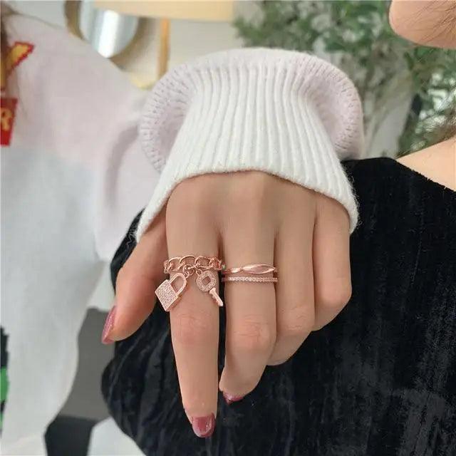 New Elegant Stainless Steel Rings For Women And Girls - Unique Design Female Engagement And Wedding Rings - ALU01832WWW