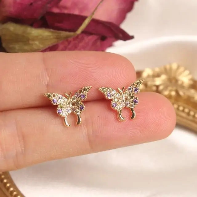 New Exquisite Design Copper Color Zircon Flower Leaf Garland Women Earrings For Women And Girls - Fashionable Jewelry