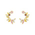 New Exquisite Design Copper Color Zircon Flower Leaf Garland Women Earrings For Women And Girls - Fashionable Jewelry