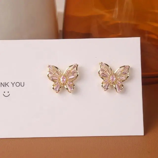 New Exquisite Design Copper Color Zircon Flower Leaf Garland Women Earrings For Women And Girls - Fashionable Jewelry