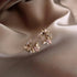 New Exquisite Design Copper Color Zircon Flower Leaf Garland Women Earrings For Women And Girls - Fashionable Jewelry