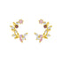 New Exquisite Design Copper Color Zircon Flower Leaf Garland Women Earrings For Women And Girls - Fashionable Jewelry