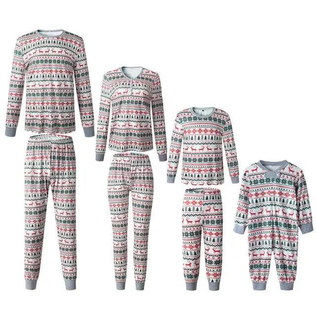 New Family Matching Clothes Pajamas Set New Year Costume Mother Daughter Sleepwear Family Outfit Kid Baby Nightwear