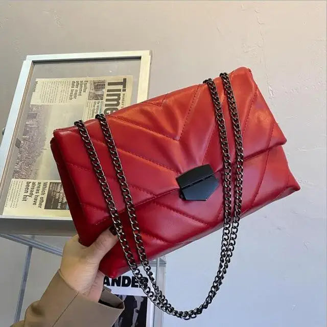 New Famous Casual Chain Crossbody Bags For Women Fashion Simple Shoulder Bag Designer Handbags PU Leather Messenger