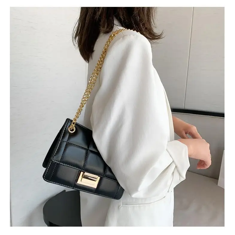 New Fancy Chain Strap Shoulder Bags for Women Summer Fashion Crossbody Bags PU Leather Lady Purses and Handbags