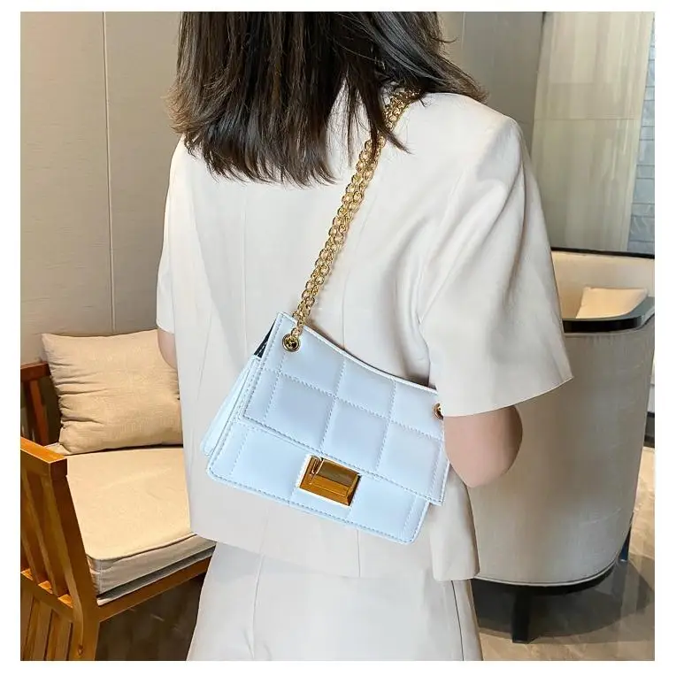 New Fancy Chain Strap Shoulder Bags for Women Summer Fashion Crossbody Bags PU Leather Lady Purses and Handbags