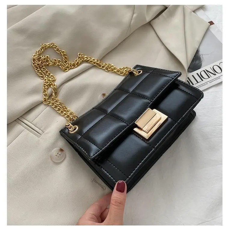 New Fancy Chain Strap Shoulder Bags for Women Summer Fashion Crossbody Bags PU Leather Lady Purses and Handbags