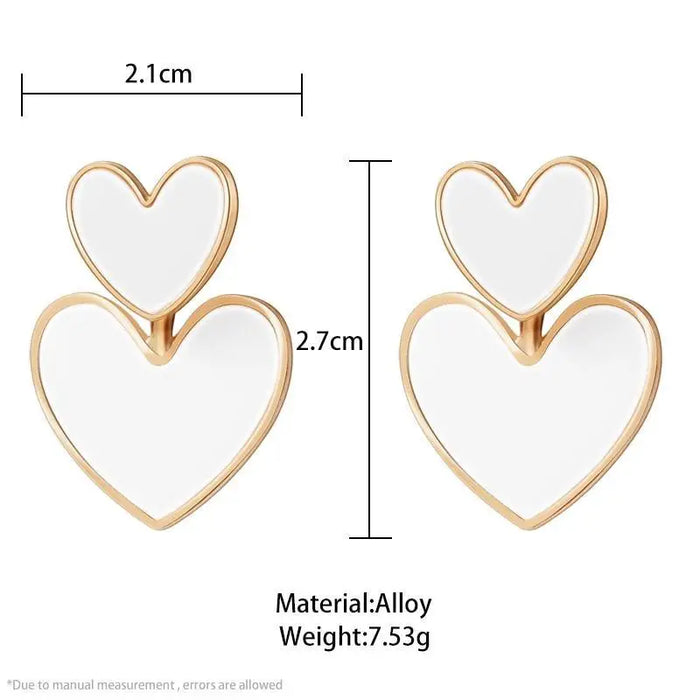 New Fashion Heart Drop Earrings For Women Vintage Geometric Sweet Dangle Hanging Earrings For Ladies And Girls
